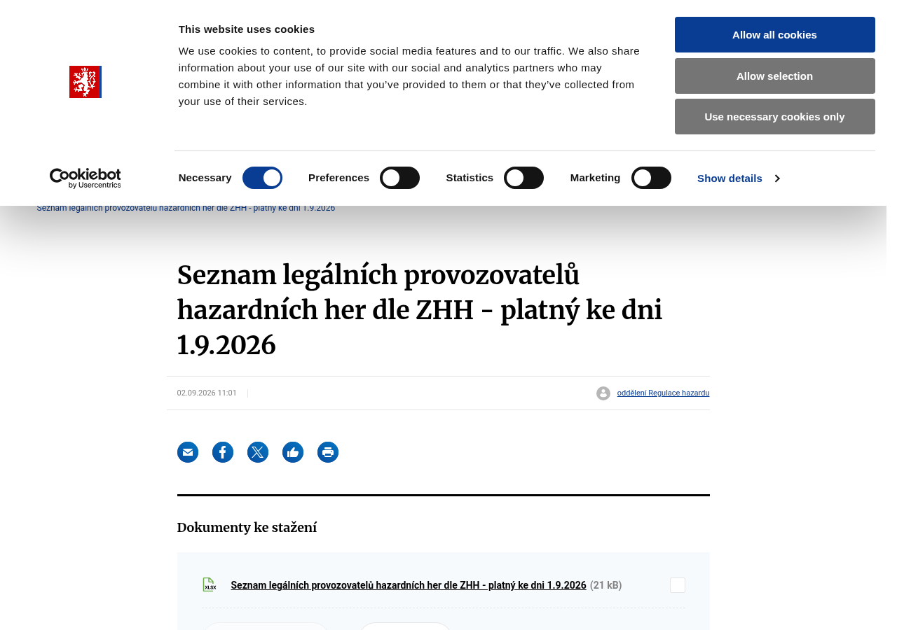 Záznam přehledu Ministerstva financí z 3. září 2026