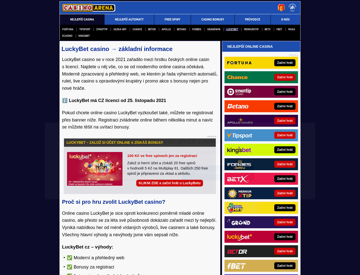 Nezávislé české redakční pokrytí značky Luckybet